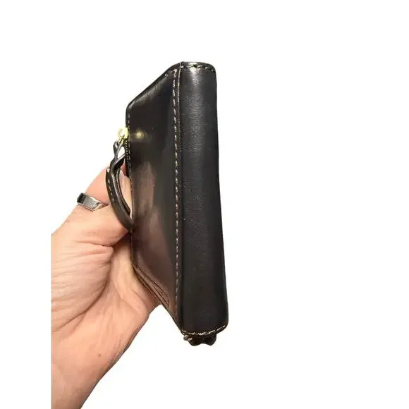 Vintage Dooney & Bourke Black Leather Zip Wallet - Picture 3 of 6